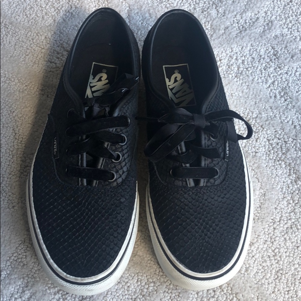 Vans Black Leather Sneakers